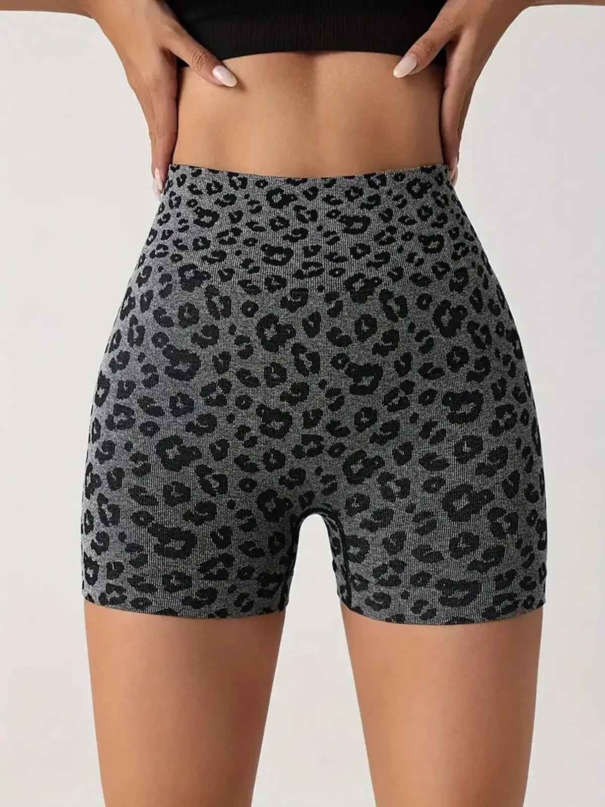 Sport Leopard Scrunch Butt Tummy Control Sports Biker Shorts Stretchy Shorts Women Boxer Shorts Summer - Matrix Studios