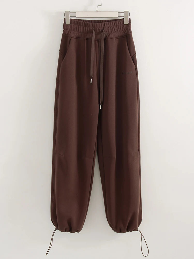 Women Tracksuits Winter Fleece Sweatsuit Brown Warm Crop Zipper Hoodies And Sweatpants Set For Women 2 Piece Velvet Pants Sets - Matrix-studios.com