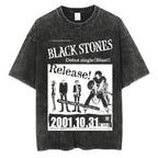 Japanese Anime Nana Osaki Print Vintage Washed Tshirt Harajuku Streetwear Graphic T-Shirt Summer Short Sleeve Cotton Tshirt