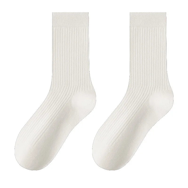 1pair Women's Ankola Red Socks Autumn Winter Knitting Solid Color Japanese Middle Tube Stockings Middle Tube Socks - Matrix Studios