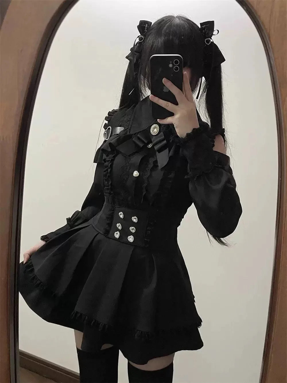 Sweet Lolita Vintage Suits Women Ruffles Cardigan + Sexy Y2k Corset Vest + Mini Skirts Autumn Korean Elegant 3 Piece Dress Sets - Matrix-studios.com