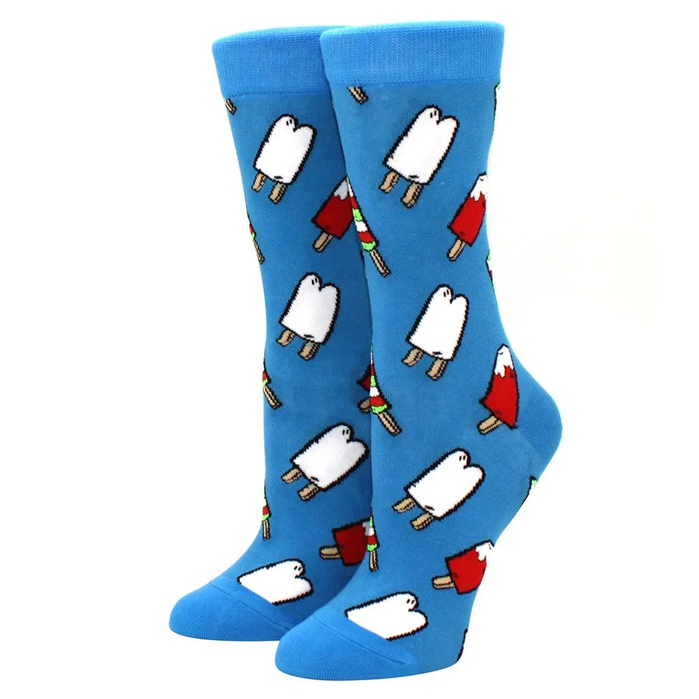 Novelty Woman Socks Harajuku Cotton Funny Happy Cartoon Cat Dog Pattern Unisex Socks Men Novelty Kawaii Socks - Matrix Studios