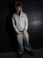 2026 Autumn/Winter European and American Fashion Gothic Y2K Simple Daily Zipper Hoodie High Street Loose Pants Set