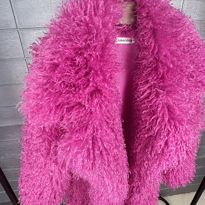 DEAT 2026 Autumn Winter New Fashion Beach Wool Faux Fur Coat For Women Suit Collar Solid Color Long Overcoat Female 11A07448 - Matrix Studios