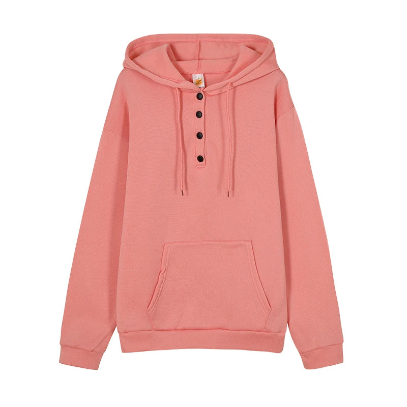 European and N Women's Long-sleeved Loose Casual Hooded Drawstring Pocket Hoodie - Matrix Studios