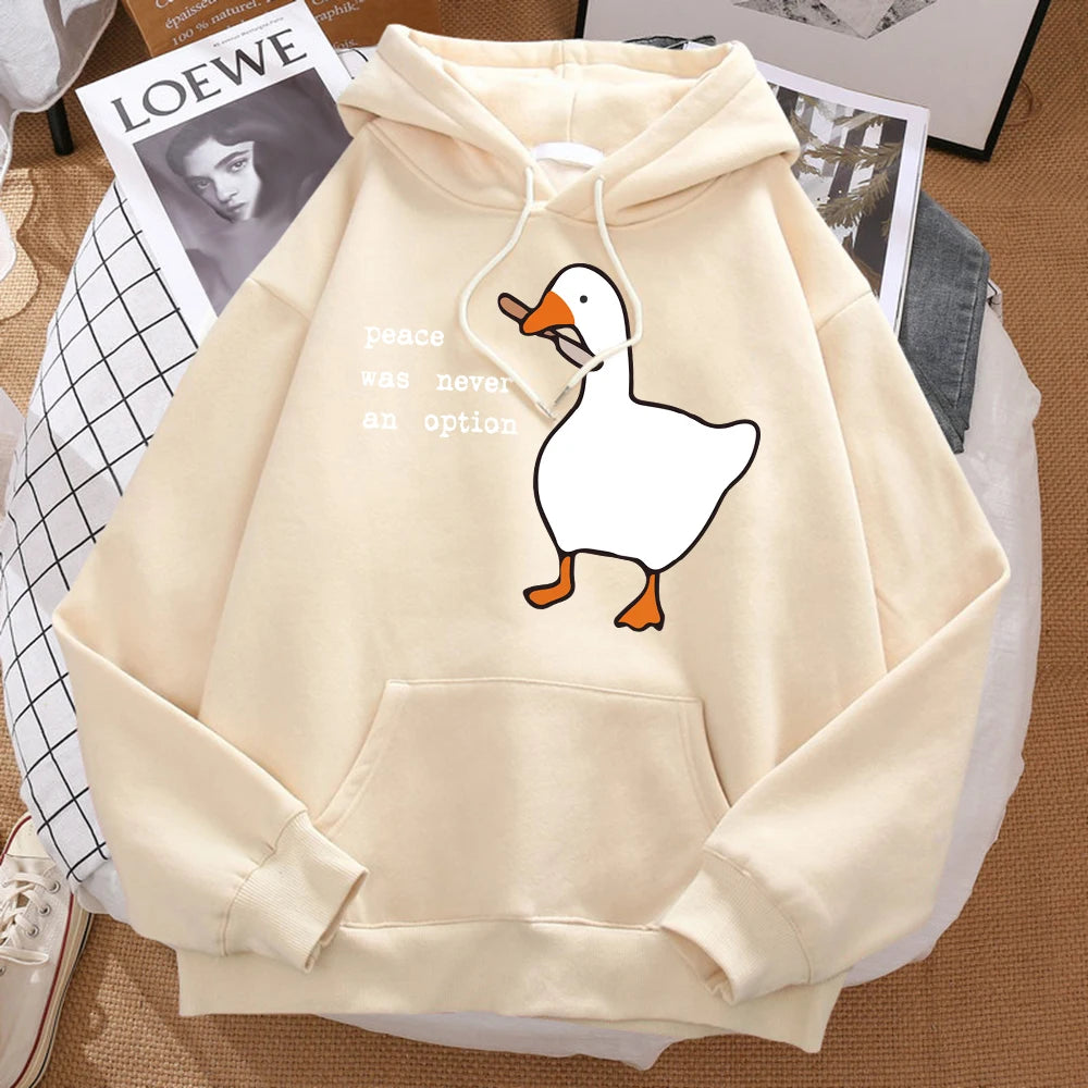 Peace Was Never An Option Printed Hoosie Men Street Oversize Autumn Hooded Hipster Soft Hoodies Hip Hop Warm Sportswears - Matrix Studios