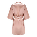 Rose Gold Satin Team Bride Bridesmaid Robe Wedding Bathrobe Gown Women Dressing Sleepwear Mother Maid of Honor Kimono - Matrix-studios.com