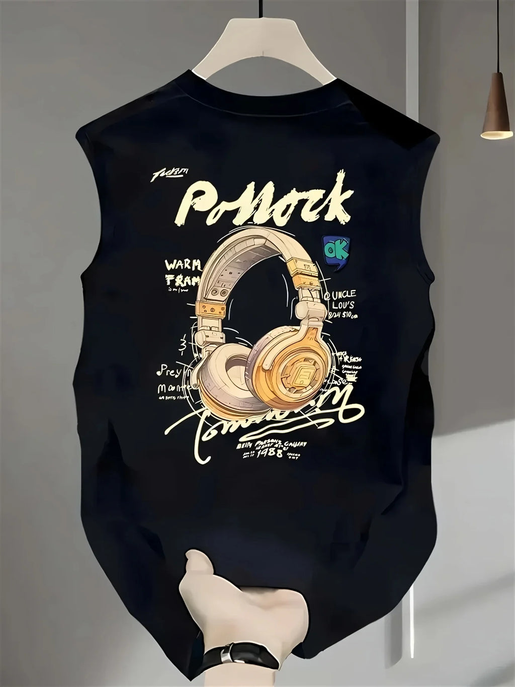 Men's Fashionable Casual Sports Loose Compass and Mountain Pattern Print Comfortable and Breathable Round Neck Sleeveless Vest - Matrix Studios