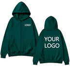 DIY Personalised customised logo, men's street hoodie, zip front sports sweatshirt, women's casual knitted hoodie, couple's gift - Matrix Studios