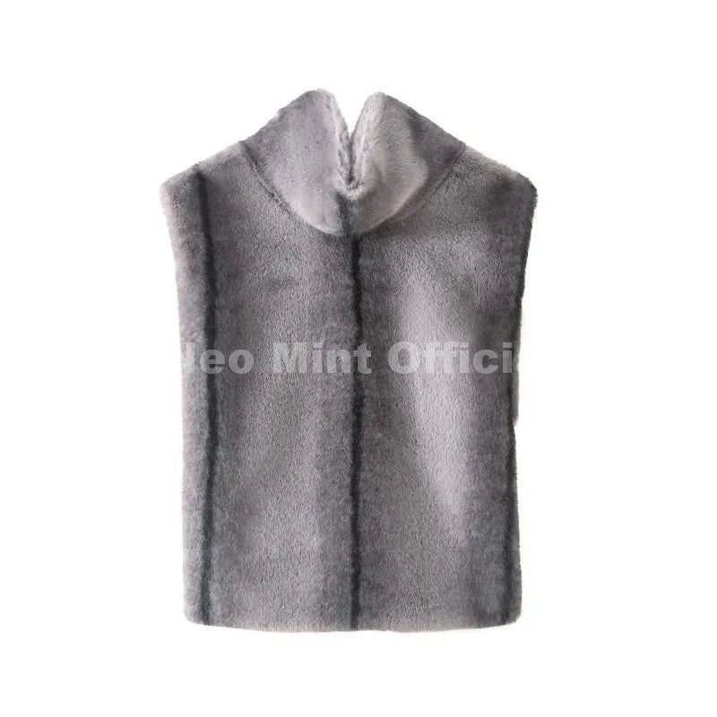 Neo Mint 2025 Brand Fashion Faux Fur Sable Vest Crop Top Autumn Winter Turtleneck Eco Mink Fur Tank Tops Sleeveless Jacket Coat - Matrix Studios