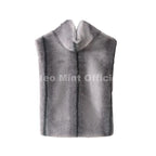 Neo Mint 2025 Brand Fashion Faux Fur Sable Vest Crop Top Autumn Winter Turtleneck Eco Mink Fur Tank Tops Sleeveless Jacket Coat - Matrix Studios