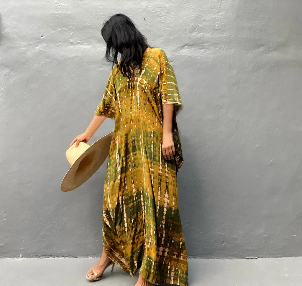 Plus Size Women Beachwear Long Beach Coverups Kaftan Casual Caftan Dress Swimwear cover ups - Matrix Studios