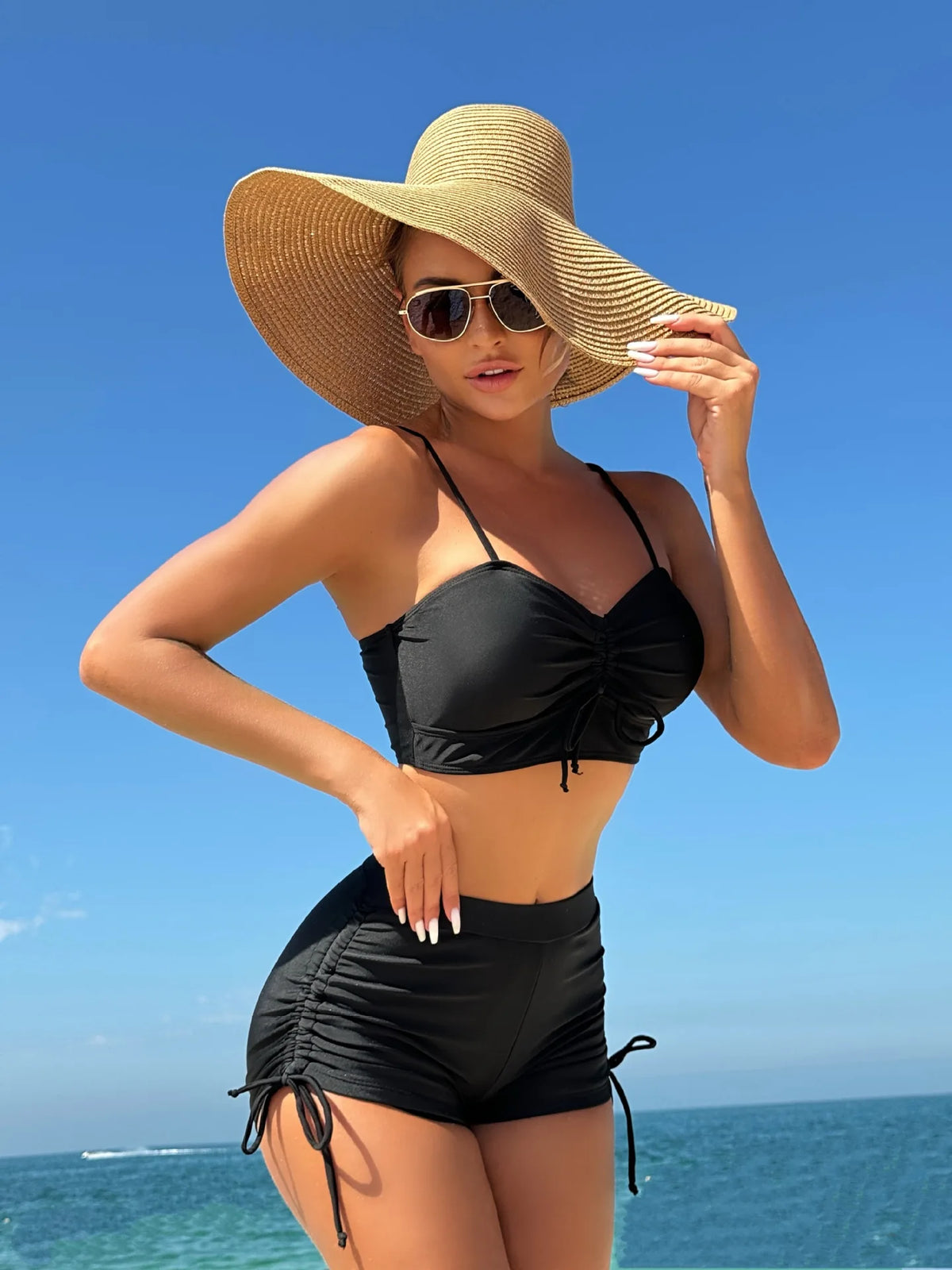 Sexy Swimwear Women Strapped Push Up Tankini Set Brazilian Lady Swimsuit High Waist Bikini Set Beach Wear Bathing Suit - Matrix-studios.com