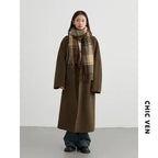 CHIC VEN Women Long Double-sided Woolen Coats Retro Loose Female Overcoat Double Breasted Ladies Windbreak Autumn Winter 2026 - Matrix-studios.com