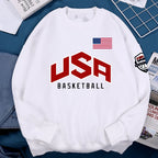 USA Basketballer Printed Street Casual Hoody Men Women Hip Hop Oversized Clothing Loose Warm Fleece Sweatshirts Couple Hoodies - Matrix Studios
