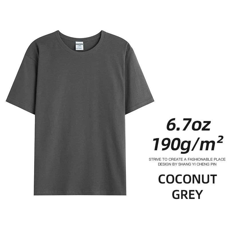 6.7oz 190gsm Combed Cotton Tees Tshirts Mens Solid Tops Woman Male Custom Team Uniform Class Clothes Summer Brand Customization - Matrix Studios