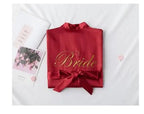 Wedding Bride Bridesmaid Robe Dressing Gown Sexy Women Bathrobe Nightgown Short Sleepwear Casual Flower Kimono Geisha M L XL - Matrix-studios.com