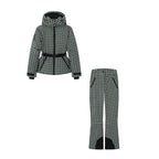 Faux Fur Patchwork Ski Jumpsuit Women Detachable Hoodie Long Sleeves Belts Zipper Warm Skiwear Female 2025 Winter Warm Rompers - Matrix Studios