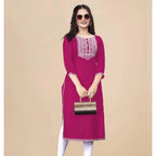 Muslim Kurt Women's Fashionable And Comfortable Dress With Flowers Straight Tube And National style Abito Donna Musulmana - Matrix-studios.com