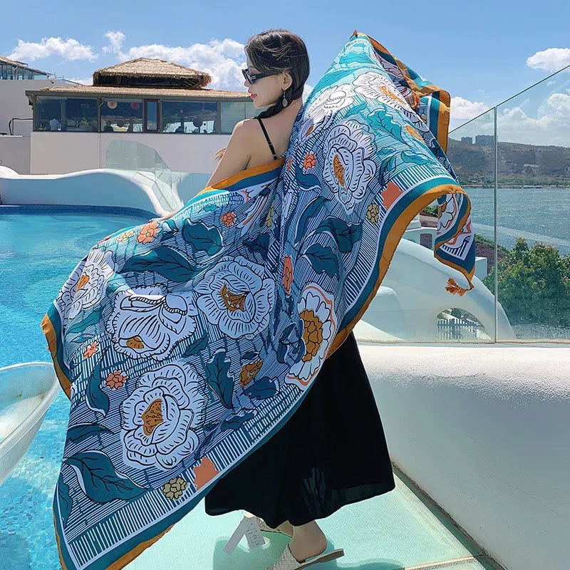 28 Styles 90x180cm Travel Beach Sunscreen Scarve Bikini Large Shawl Sarong Wrap Scarf Women Brazilian Swimsuit Bathing Cover-ups - Matrix Studios