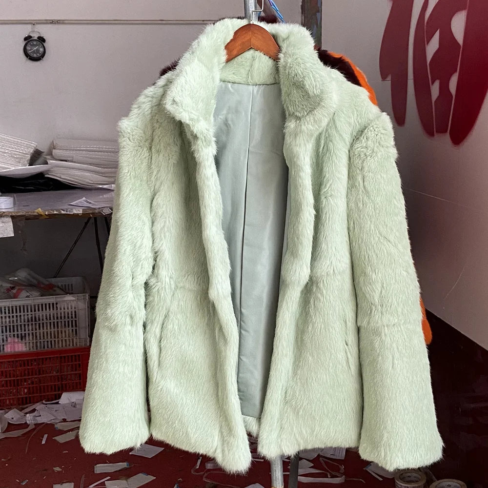 Fancy Rani Real Fur Coat Women Natural Rabbit Winter Jacket Leather And Fur Women's Long Clothing Female Outerwears With 2025 - Matrix Studios