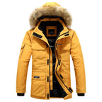 Winter Men Fur Hooded Parkas Man Snow Mountain Ski Thermal Coats Men -30 Degree Thicken Warm Down Padded Jackets Clothing - Matrix Studios