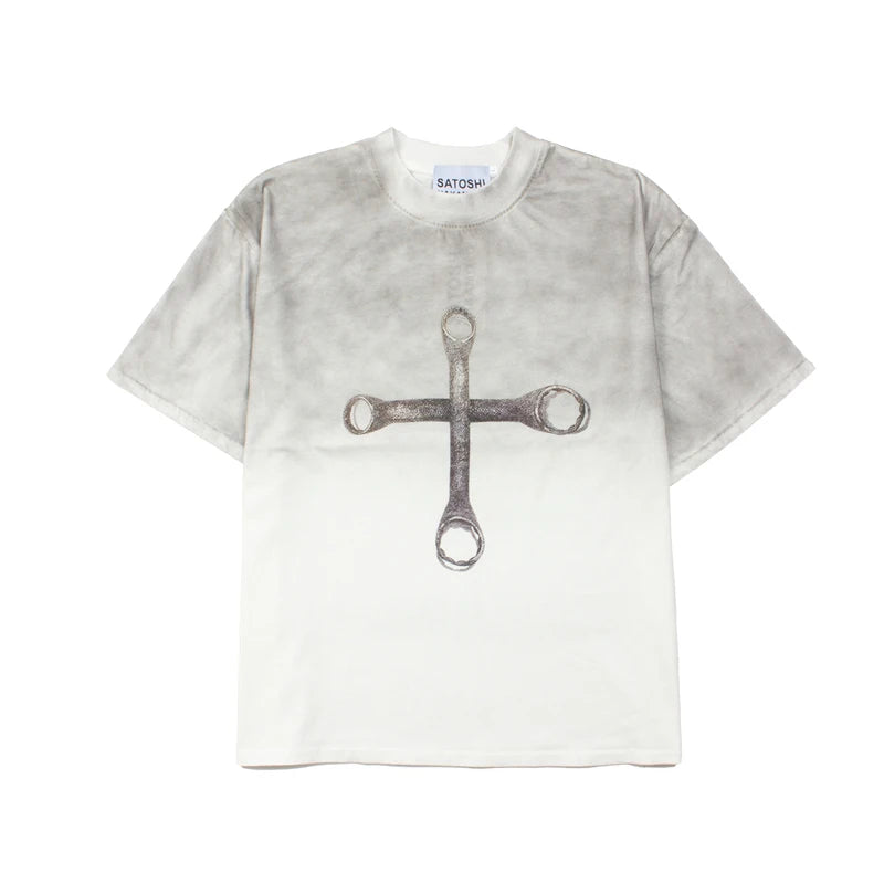 SATOSHI Hip Hop Street Short Sleeve T-Shirt Celestial Eye Double Hands Print Retro Distressed TShirt Trend Casual Summer Top Tee - Matrix-studios.com