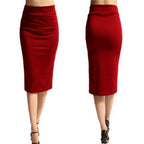 Women Skirt Bodycon Skirt Office Female Slim Knee Length High Waist Stretch Sexy Pencil Skirts Jupe Femme - Matrix-studios.com