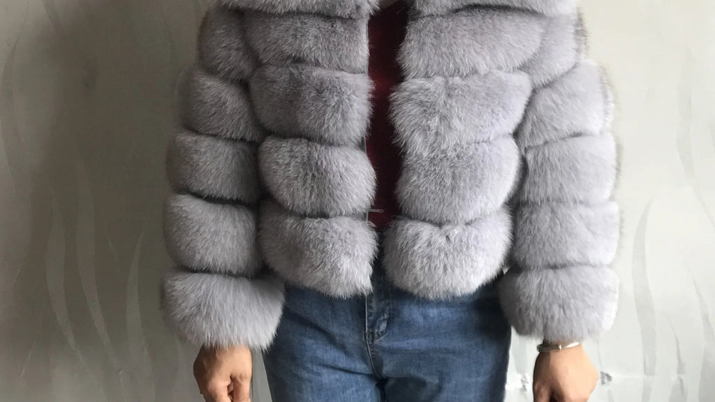 Style Real Fur Coat 100% Natural Fur Jacket Female Winter Warm Leather Fox Fur Coat High Quality Fur Vest - Matrix Studios
