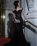 Bespoke Black Prom Dresses 2025 Luxury South African Matric Dance Crystal Party Dress Long Mermaid Evening Gowns Customized - Matrix Studios