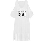 Summer Beach Bikini Cover Up Women White Off Shoulder Kafan Sarong Loose Tops Casual Fringed Shirt Swimwear Beachwear - Matrix Studios