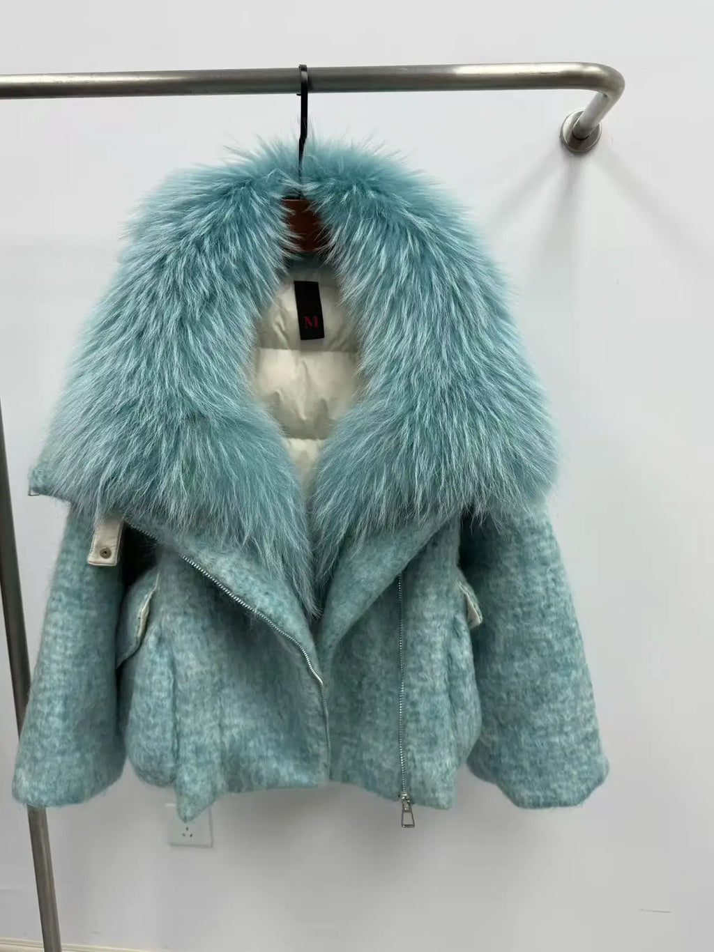 CXFS 2026 New Winter Fashion Wool Coat Splicing Down Jacket Lining With Oversized Fox Fur Collar Thick Warm Women's Coat - Matrix Studios
