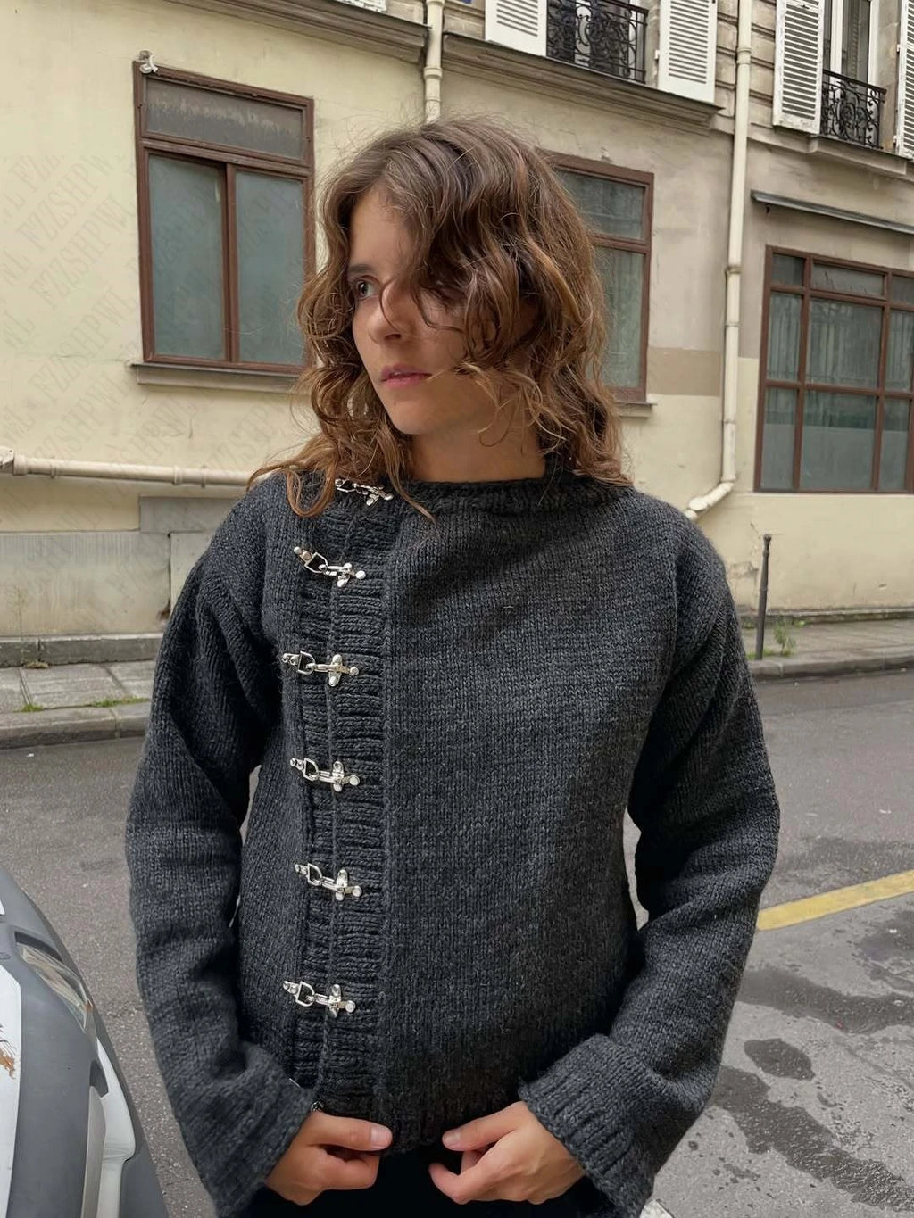 Fashionable American retro y2k design sense high street personality button solid color hoodie long sleeve pullover hoodie jacket - Matrix Studios