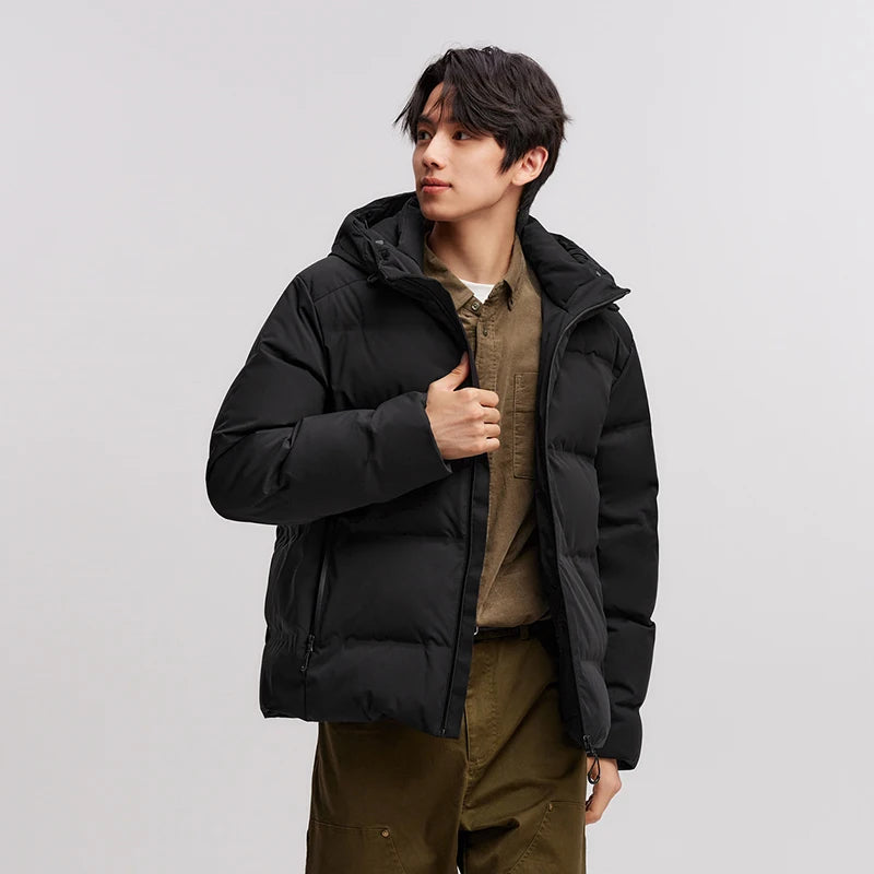 Semir Down Jacket Men New Winter Waterproof Outerwear Textured Hooded Top Versatile - Matrix Studios