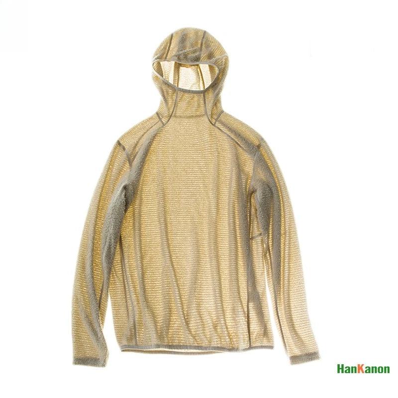 Thermolite® Lightweight Hooded T-Shirt Men's Long Sleeve Thermal Hoodie for Hiking, Camping & Cycling Anti-Static & Anti-Pilling - Matrix Studios