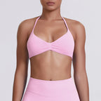 Sexy Neck Strap Bra for Woman Summer Breathable Backless Yoga Bra Women Fitness Solid Color Yoga Sports Bra Workout Top - Matrix-studios.com