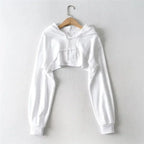 Hoodie Female Hoodie Personality Irregular Crop Ultra Short Style Long Sleeve Top Female Drop Shipping Sweatshirt Y2k Clothes - Matrix Studios