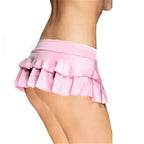 Women's Mini Skirt Low Waist Solid Color  Skirt Ruffle Hem Skirt Role Play Schoolgirl Costume - Matrix-studios.com