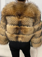 OFTBUY 2024 Winter Real Natural Raccoon Fox Fur Women Coat Short Leather Thickened Warm Jacket Elegant Fashionable Overcoats - Matrix Studios