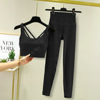 TRY TO BN Yoga Set 2 Piece Sport Bra High Waist Leggings Women's Tracksuit Fitness Tummy Control Squat Proof Workout Gym Clothes - Matrix-studios.com