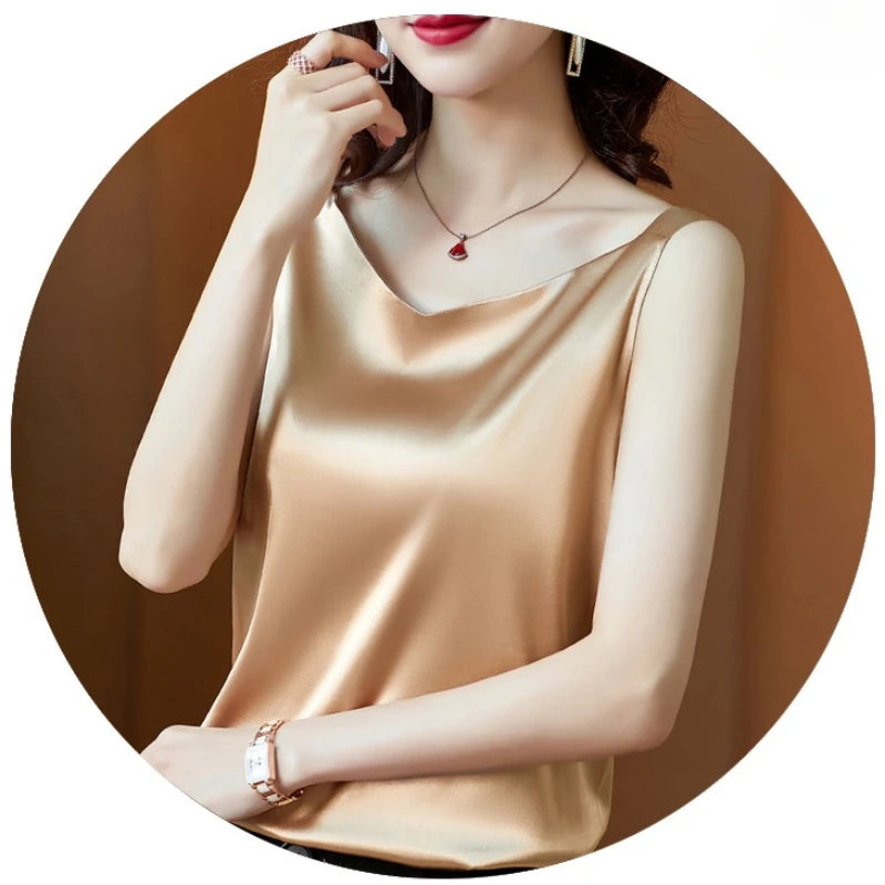 Korean Silk Women Blouses Shirt Woman Satin Blouse Tops Women Satin Lace Embroidery Blouse Top Woman V-neck Printing Shirts Tops - Matrix-studios.com