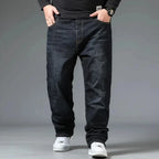 Plus Size Men's Jeans 10XL(160kg) Straight Leg Stretch Denim Pants For 160KG Heavyweight Blue/Black Big & Tall Casual Trousers - Matrix Studios