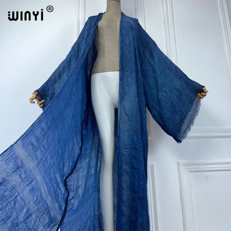 WINYI High Quality Comfortable Women Soft Cardigan Loose Dress Party Boho Maxi Beach Holiday Swimming Cover Ups Africa Kimono - Matrix Studios