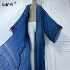 WINYI High Quality Comfortable Women Soft Cardigan Loose Dress Party Boho Maxi Beach Holiday Swimming Cover Ups Africa Kimono - Matrix Studios