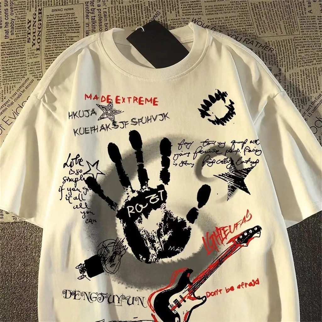 American Vintage Round Neck Short Sleeved T-shirt Men/Women Korean Inst Summer New Top - Matrix-studios.com