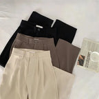 High Waist Women Suit Pants Fall Straight Office Ladies Korean Fashion Trousers Casual Button Loose Female Black Pants New 2024 - Matrix-studios.com