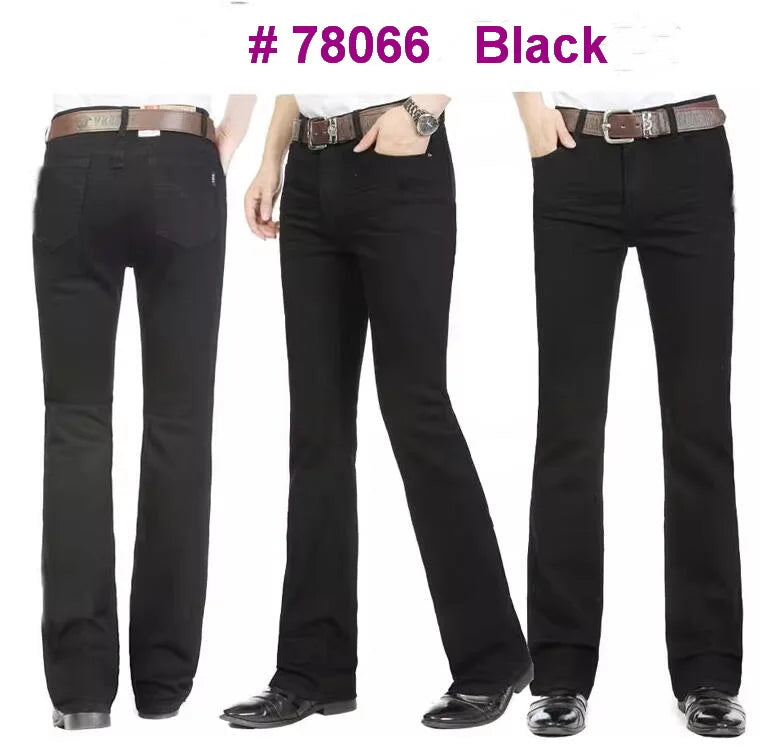 Men's Flare Jeans Mid-Rise Elastic Flare Jeans Fashion Men Flare Jeans Men's Denim Pants Multiple Color Size 26-40 - Matrix Studios