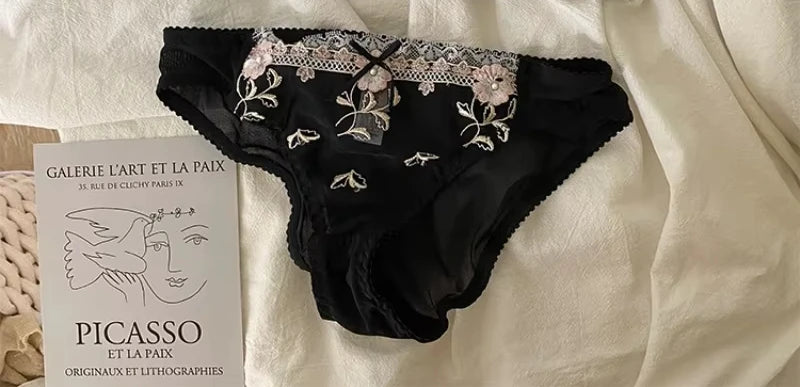 MOYISU New Arrival Luxury Pure Desire Lace Tulle Sexy Panties Lingerie Set Lilacs Embroidery Girl Boobs Big Size Big Boobs Small - Matrix-studios.com
