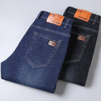 2026 New Men's Stretch Regular Fit Jeans Business Casual Classic Style Fashion Denim Trousers Male Black Blue Gray Pants - Matrix Studios