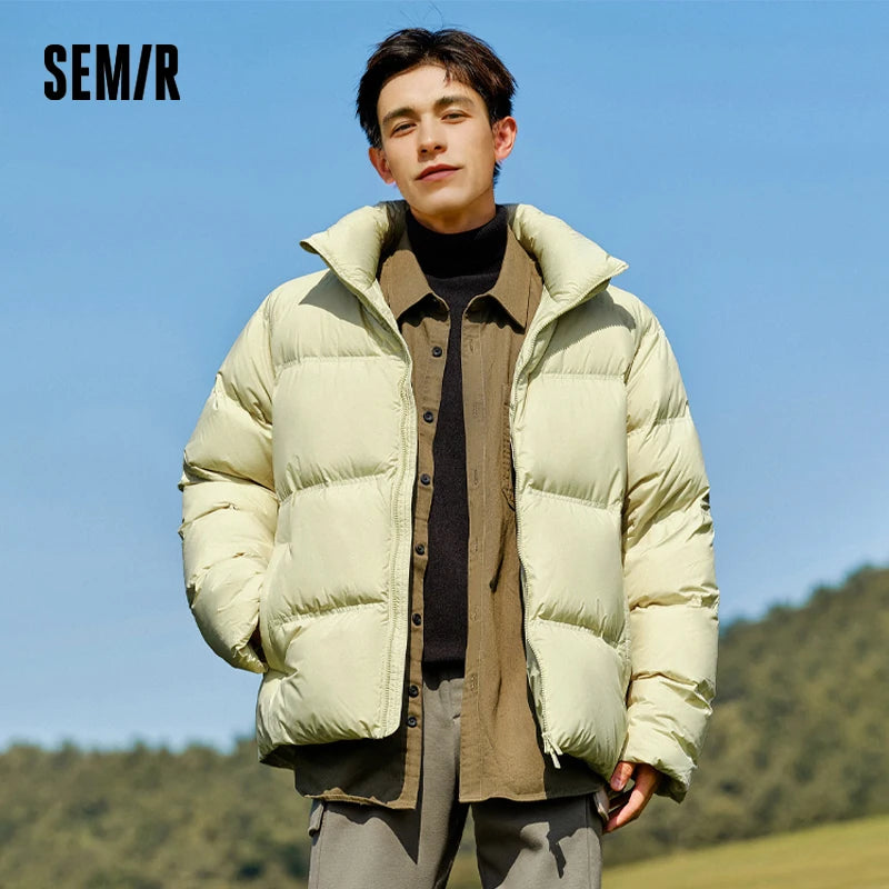 Semir Down Jacket Men Women 2026 Winter New Light Short Coat Three-Proof Thermal Puffer Coat Couple Top Trendy Down Jacket - Matrix Studios